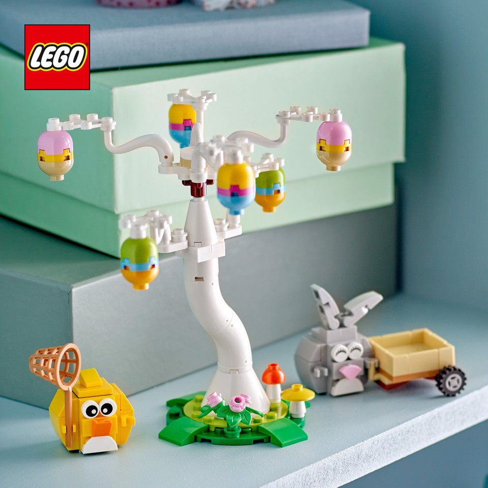 LEGO Iconic 40808 Coniglietto Pasquale e Caccia alle Uova, Giocattolo di Pasqua Coniglio e Uccellino, Regalo Bambine e Bambini 8+