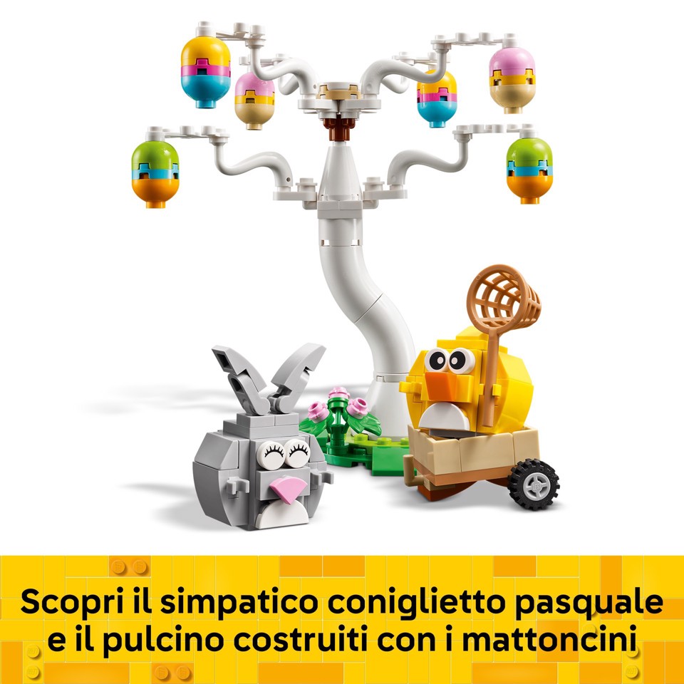 LEGO Iconic 40808 Coniglietto Pasquale e Caccia alle Uova, Giocattolo di Pasqua Coniglio e Uccellino, Regalo Bambine e Bambini 8+