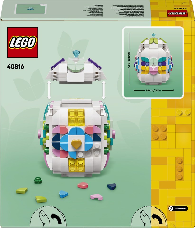 LEGO Iconic 40816 Uovo di Pasqua Decorativo, Decorazione Pasquale Giocattolo con Elementi Colorati, Regalo Arti e Mestieri 9+ Anni