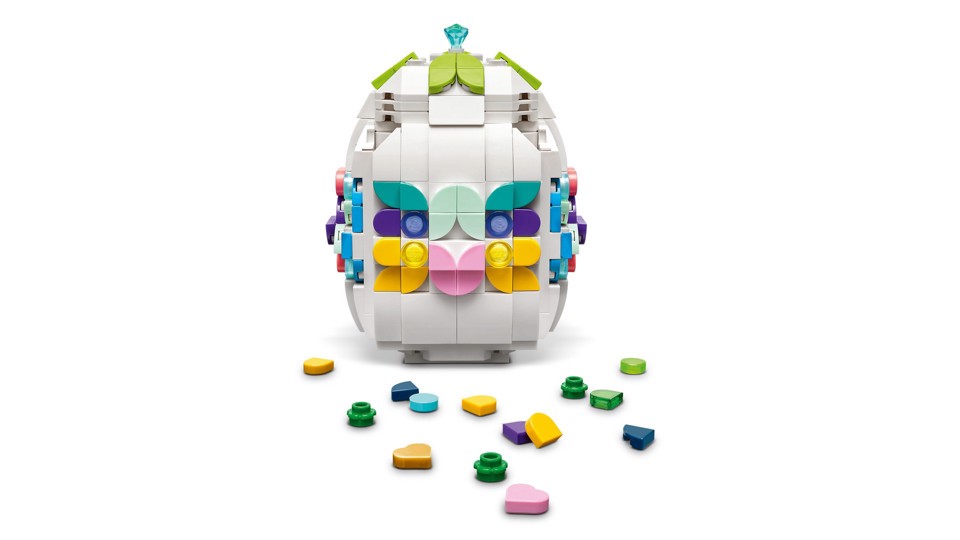 LEGO Iconic 40816 Uovo di Pasqua Decorativo, Decorazione Pasquale Giocattolo con Elementi Colorati, Regalo Arti e Mestieri 9+ Anni