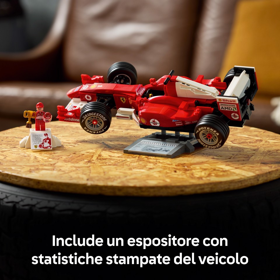 LEGO ICONS 11375 Ferrari F2004 e Michael Schumacher, Modello di Auto F1 per Adulti, Regalo per i Fan degli Sport Motoristici