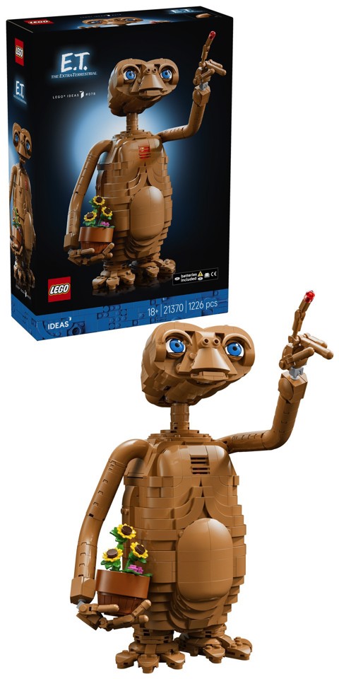 LEGO Ideas 21370 E.T. the Extra-Terrestrial, Kit Modellismo per Adulti con Figura Aliena, Fiori Finti e Mattoncino Luminoso