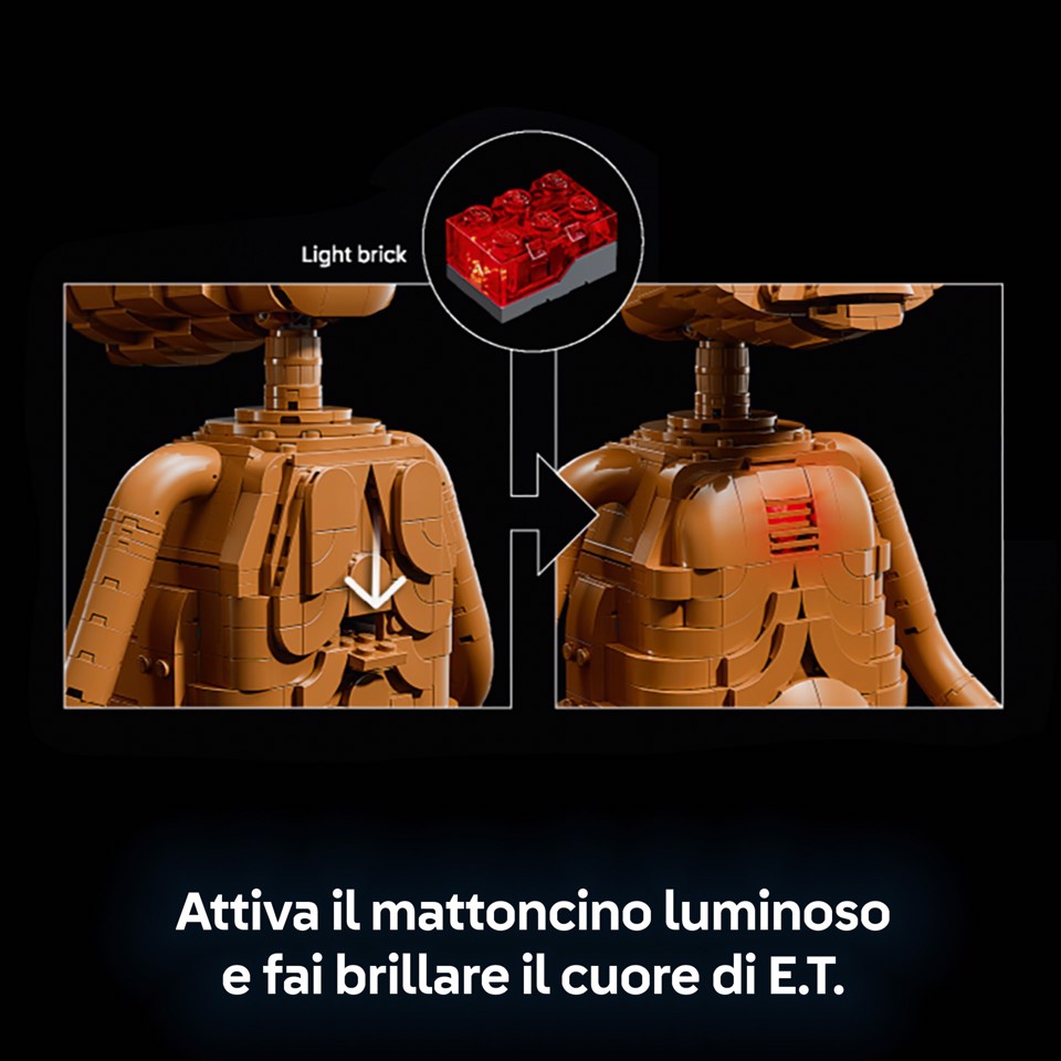 LEGO Ideas 21370 E.T. the Extra-Terrestrial, Kit Modellismo per Adulti con Figura Aliena, Fiori Finti e Mattoncino Luminoso