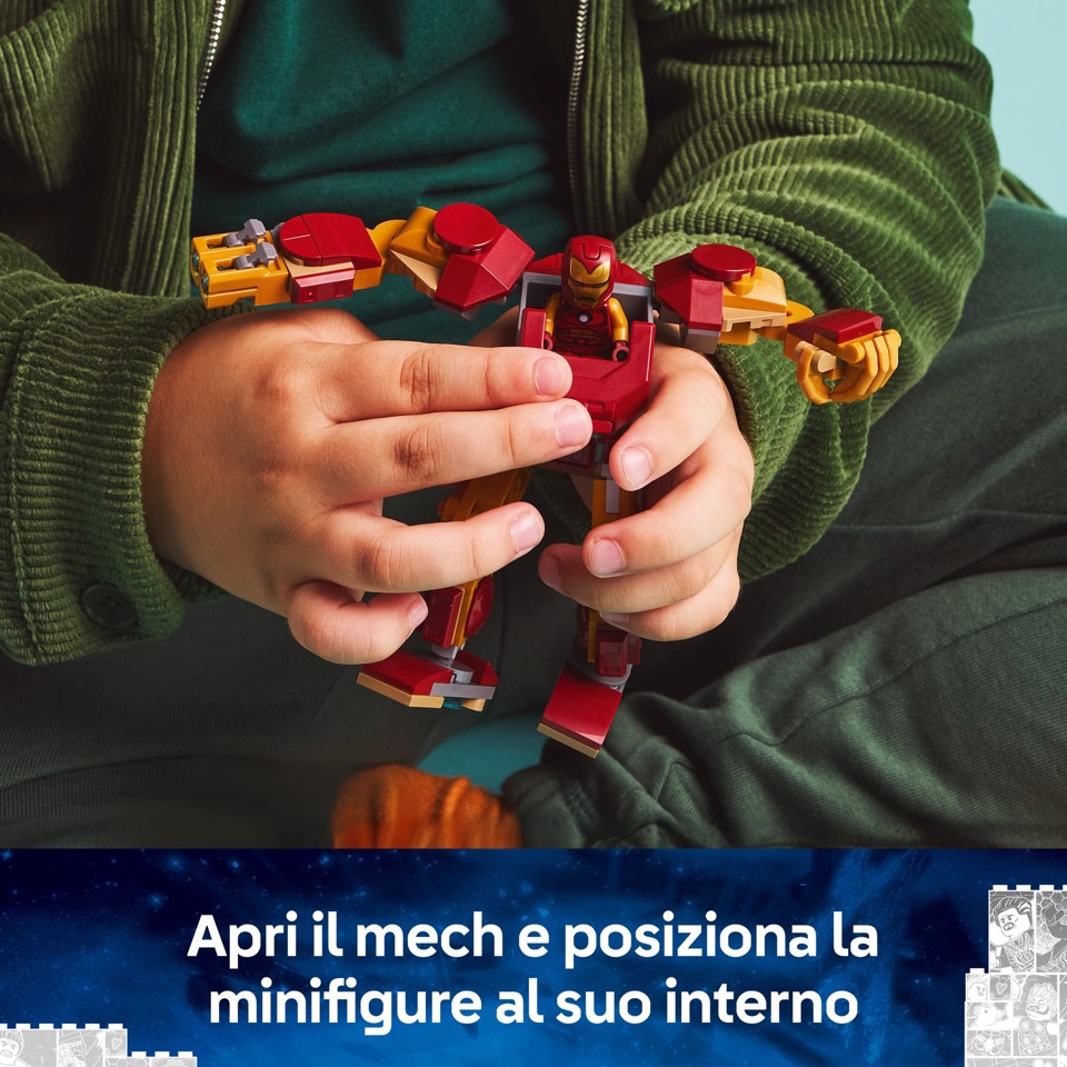 LEGO | Marvel 76307 Mech di Iron Man Contro Ultron - Action Figure Giocattolo da Costruire con 2 Minifigure, Gioco Bambini 6+