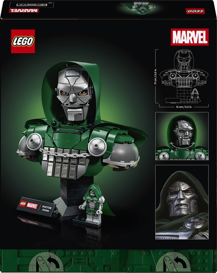 LEGO | Marvel 76345 Busto del Dottor Destino, Kit di Modellismo per Adulti da Esposizione con Minifigure, Regalo Fan del Film