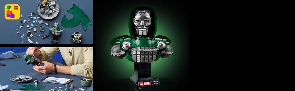 LEGO | Marvel 76345 Busto del Dottor Destino, Kit di Modellismo per Adulti da Esposizione con Minifigure, Regalo Fan del Film