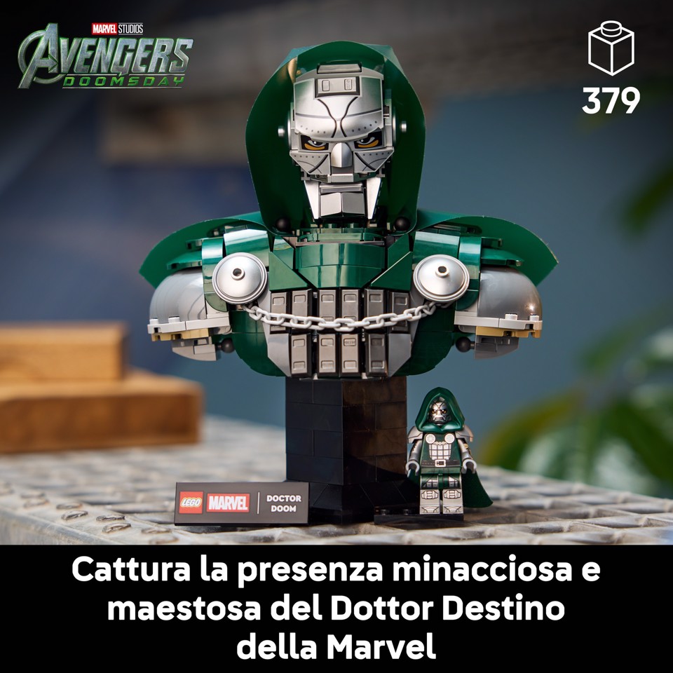 LEGO | Marvel 76345 Busto del Dottor Destino, Kit di Modellismo per Adulti da Esposizione con Minifigure, Regalo Fan del Film