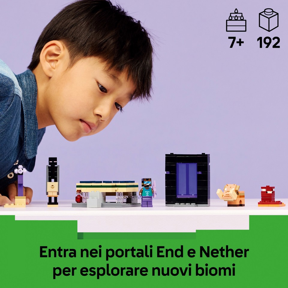 LEGO Minecraft 21584 Viaggio nel Portale del Nether e dell’End