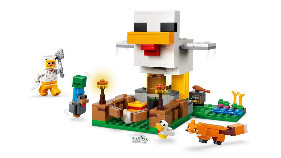 LEGO Minecraft 21585 Fattoria di Galline, Giocattolo da Costruire con Minifigure e Mob, Regalo per Gamer, Bambini e Bambine 7+