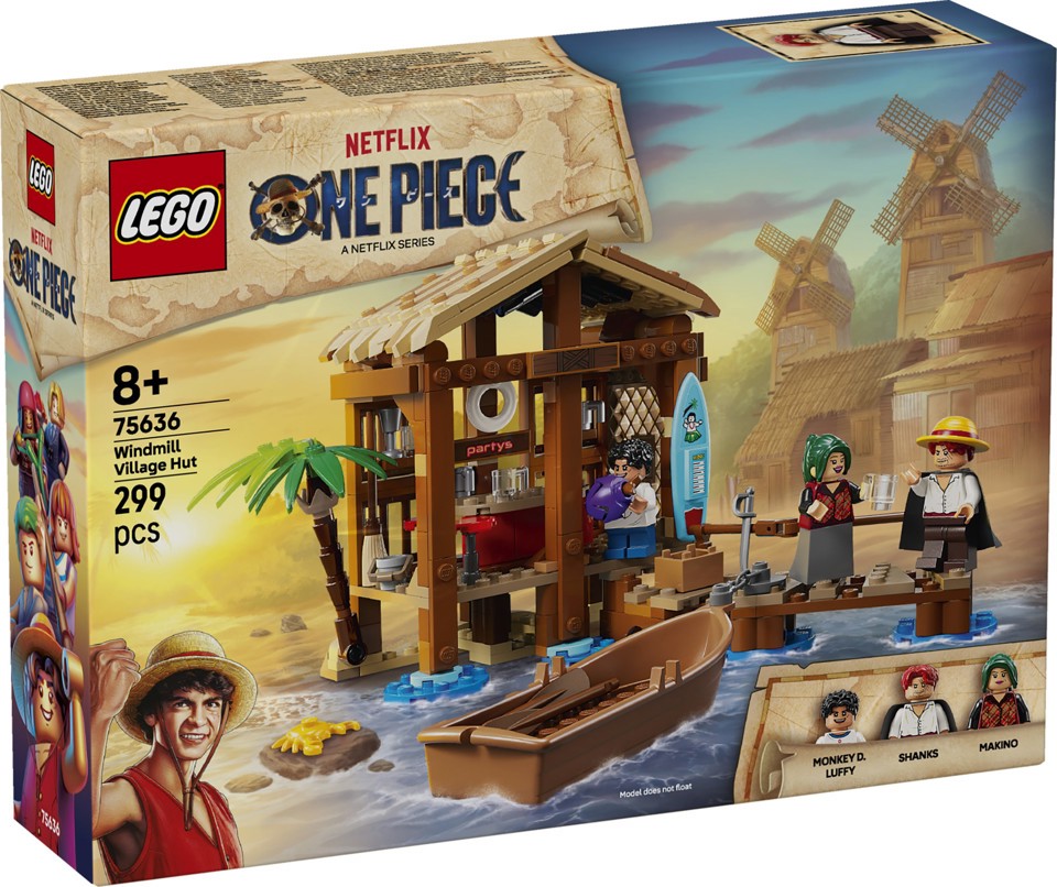 LEGO ONE PIECE 75636 La Capanna del Villaggio Foosha con Barca Giocattolo