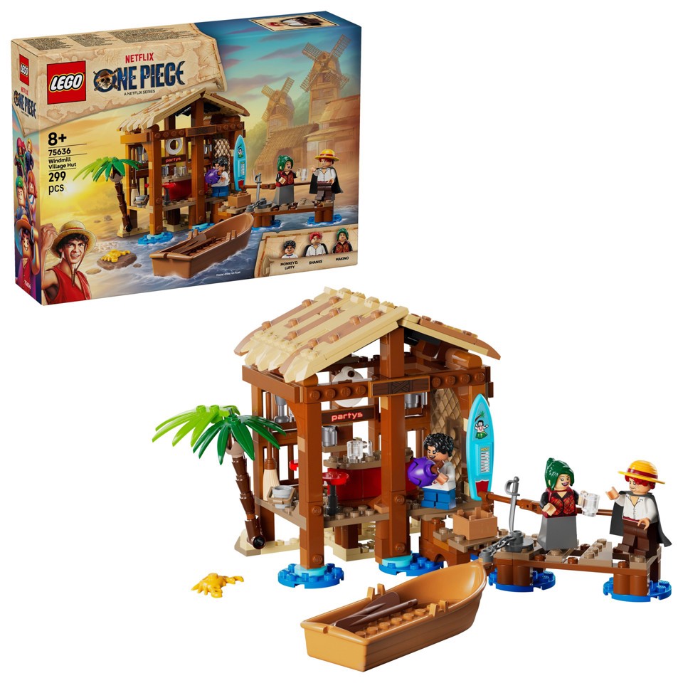 LEGO ONE PIECE 75636 La Capanna del Villaggio Foosha con Barca Giocattolo