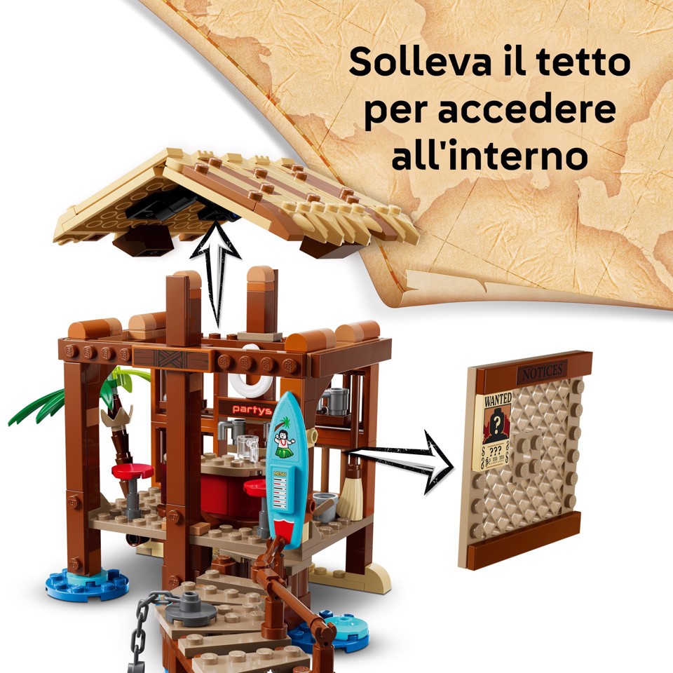 LEGO ONE PIECE 75636 La Capanna del Villaggio Foosha con Barca Giocattolo