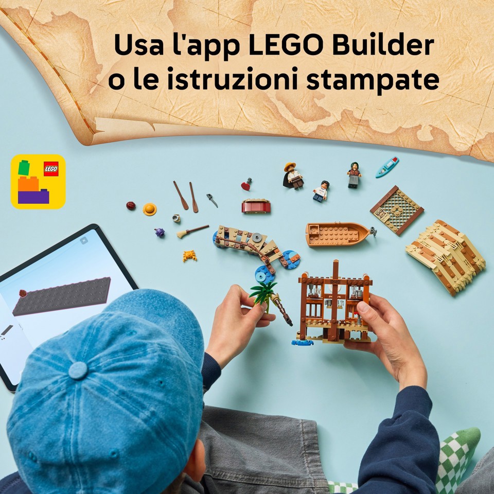 LEGO ONE PIECE 75636 La Capanna del Villaggio Foosha con Barca Giocattolo