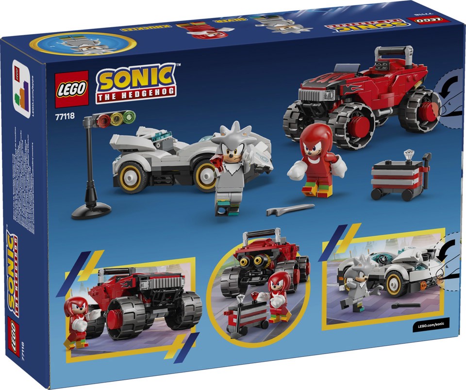 LEGO Sonic the Hedgehog 77118 Auto di Silver vs. Monster Truck di Knuckles