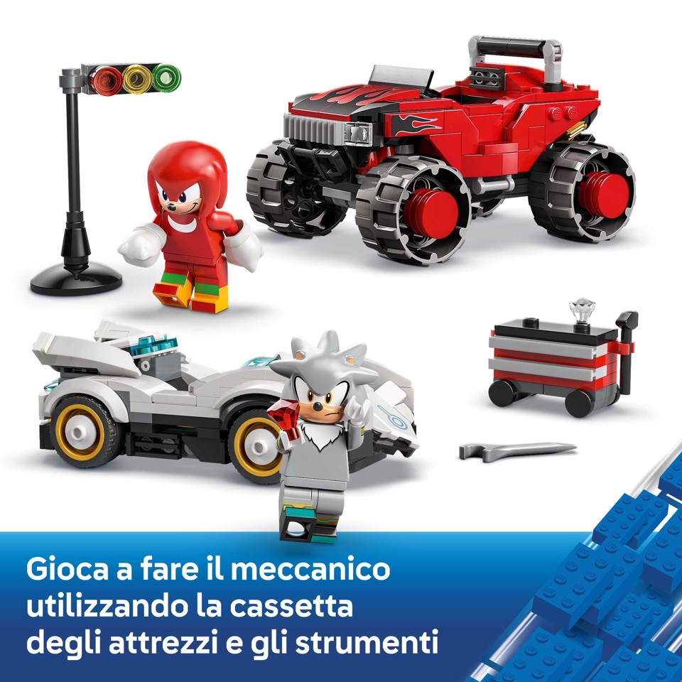 LEGO Sonic the Hedgehog 77118 Auto di Silver vs. Monster Truck di Knuckles