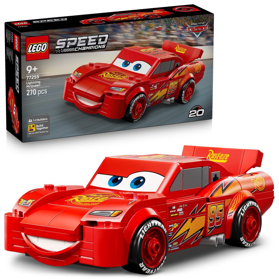LEGO Speed Champions 77255 Saetta McQueen, Macchina Giocattolo da Collezione, Idea Regalo Disney per Fan del Film Pixar Cars