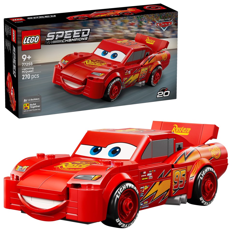 LEGO Speed Champions 77255 Saetta McQueen, Macchina Giocattolo da Collezione, Idea Regalo Disney per Fan del Film Pixar Cars