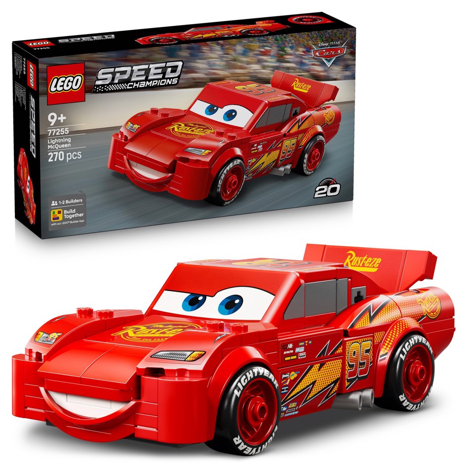 LEGO Speed Champions 77255 Saetta McQueen, Macchina Giocattolo da Collezione, Idea Regalo Disney per Fan del Film Pixar Cars