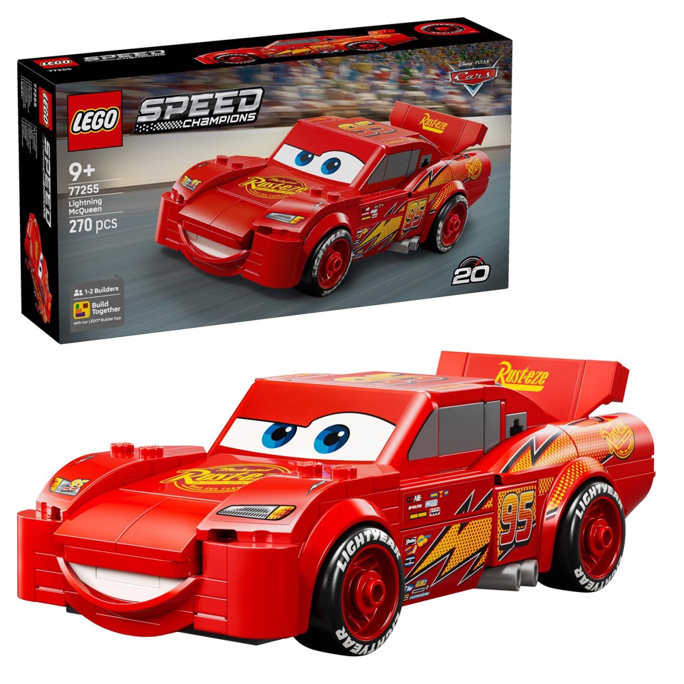 LEGO Speed Champions 77255 Saetta McQueen, Macchina Giocattolo da Collezione, Idea Regalo Disney per Fan del Film Pixar Cars