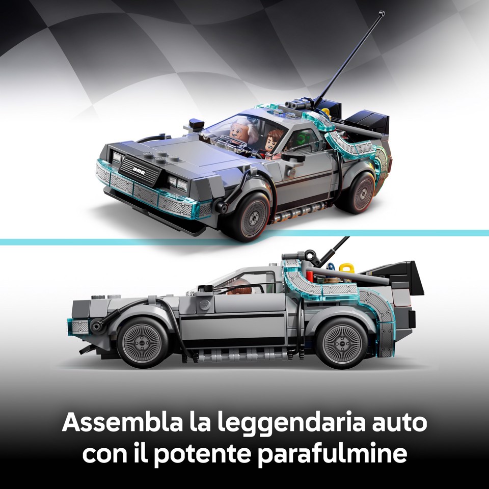 LEGO Speed Champions 77256 Macchina del Tempo di Ritorno al Futuro Giocattolo con 2 Minifigure, Regalo per Bambini e Bambine 9+