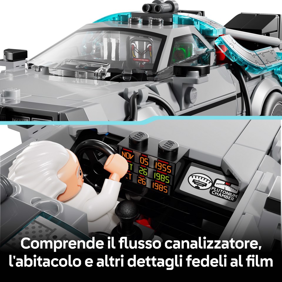 LEGO Speed Champions 77256 Macchina del Tempo di Ritorno al Futuro Giocattolo con 2 Minifigure, Regalo per Bambini e Bambine 9+