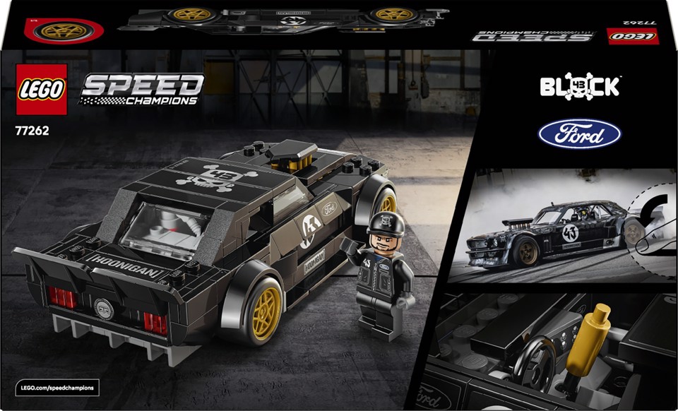 LEGO Speed Champions 77262 Ford Mustang ‘65 Hoonicorn V1 di Ken Block, Macchina Giocattolo con Minifigure, Regalo Bambini 9+