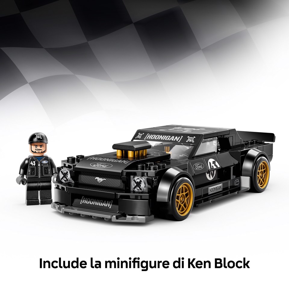 LEGO Speed Champions 77262 Ford Mustang ‘65 Hoonicorn V1 di Ken Block, Macchina Giocattolo con Minifigure, Regalo Bambini 9+