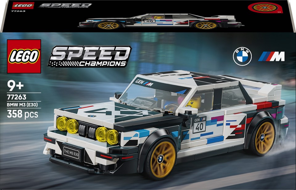 LEGO Speed Champions 77263 BMW M3 (E30), Macchina Giocattolo con Minifigure da Collezione, Regalo per Bambini e Fan da 9 Anni
