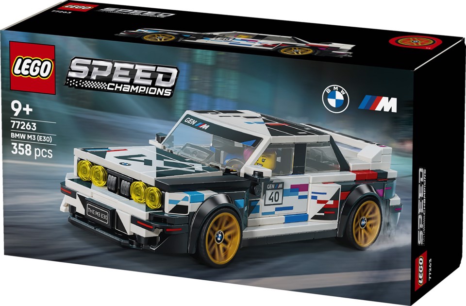 LEGO Speed Champions 77263 BMW M3 (E30), Macchina Giocattolo con Minifigure da Collezione, Regalo per Bambini e Fan da 9 Anni