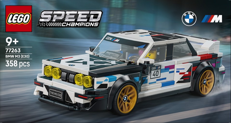 LEGO Speed Champions 77263 BMW M3 (E30), Macchina Giocattolo con Minifigure da Collezione, Regalo per Bambini e Fan da 9 Anni