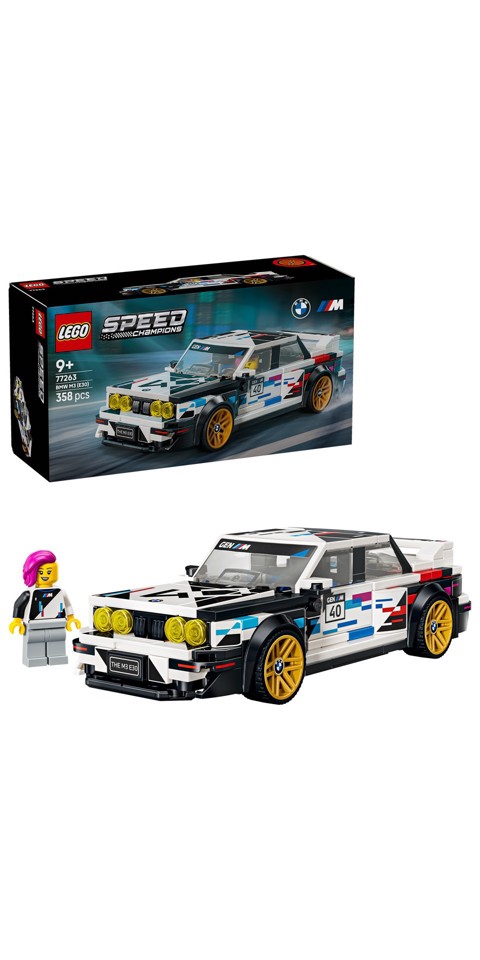 LEGO Speed Champions 77263 BMW M3 (E30), Macchina Giocattolo con Minifigure da Collezione, Regalo per Bambini e Fan da 9 Anni