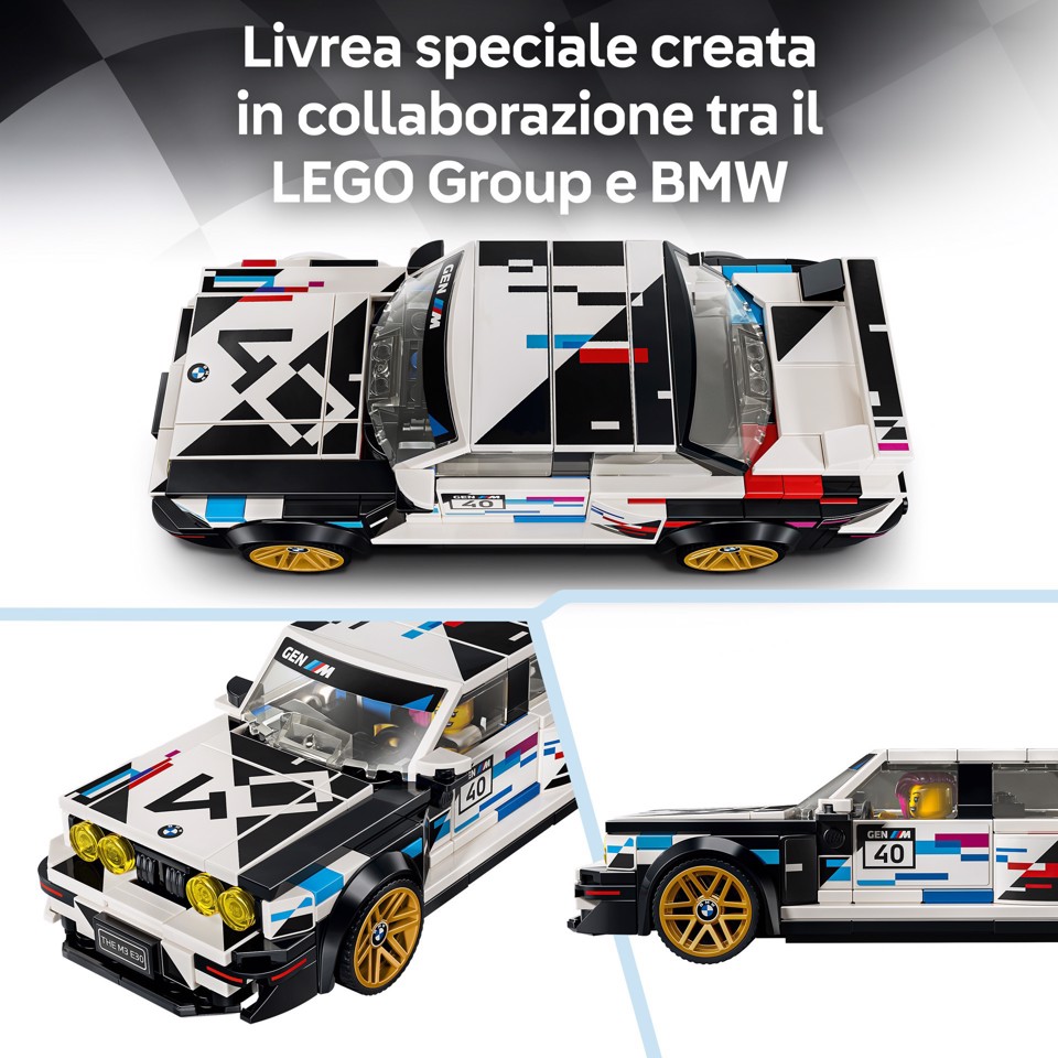 LEGO Speed Champions 77263 BMW M3 (E30), Macchina Giocattolo con Minifigure da Collezione, Regalo per Bambini e Fan da 9 Anni
