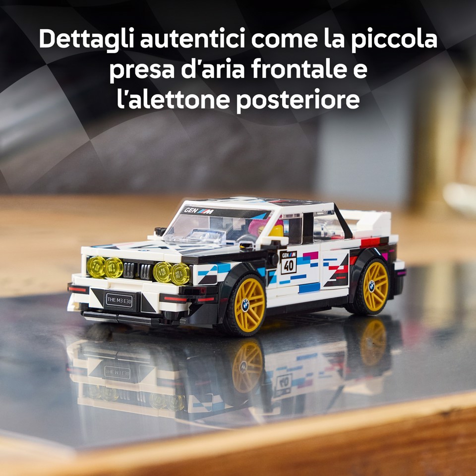 LEGO Speed Champions 77263 BMW M3 (E30), Macchina Giocattolo con Minifigure da Collezione, Regalo per Bambini e Fan da 9 Anni