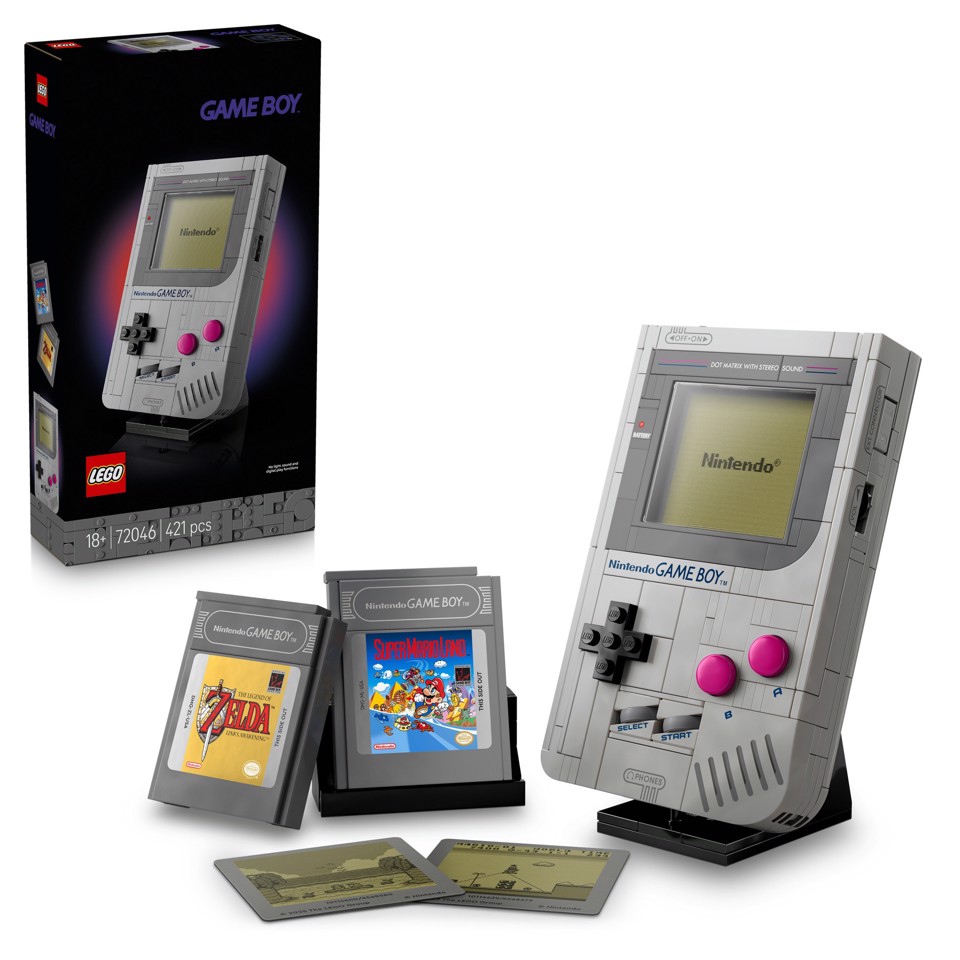 LEGO Super Mario 72046 Game Boy, Kit di Modellismo per Adulti Nintendo con 2 Cartucce e Stand, Regalo per Fan dei Videogiochi