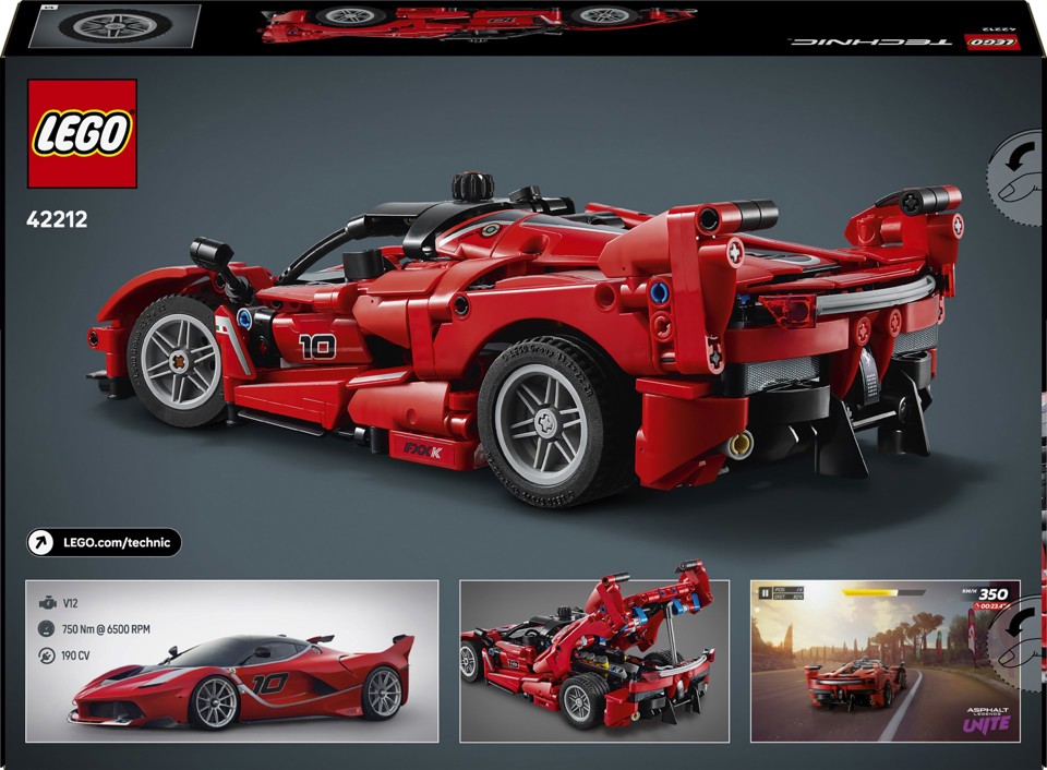 LEGO Technic 42212 Ferrari FXX K, Motore V12 con Pistoni Mobili