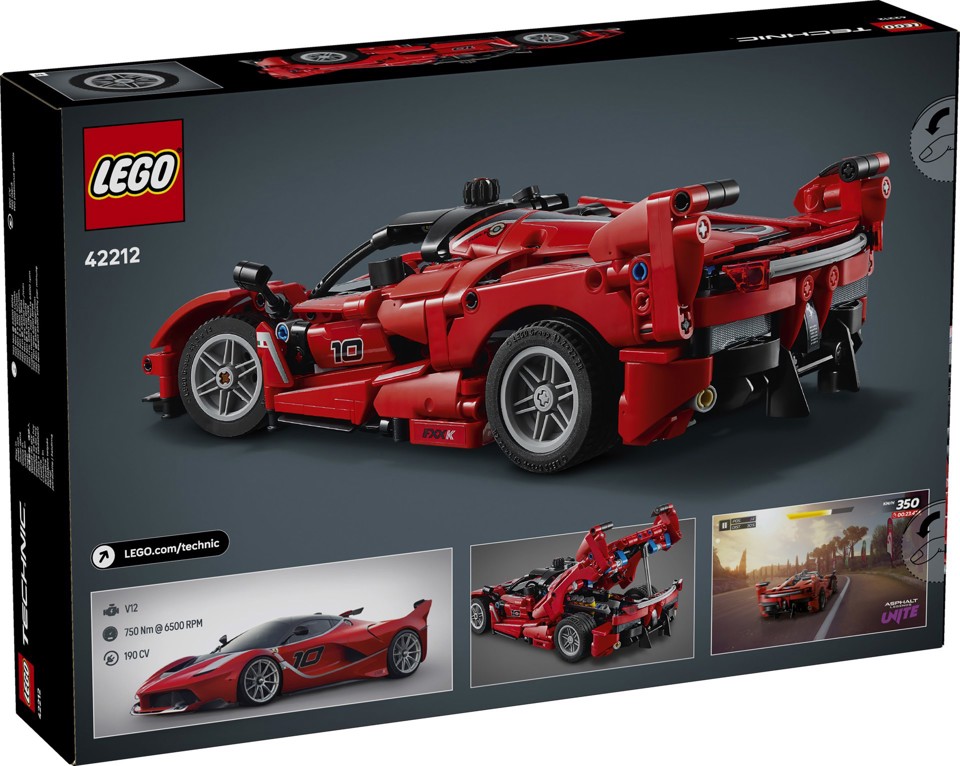 LEGO Technic 42212 Ferrari FXX K, Motore V12 con Pistoni Mobili