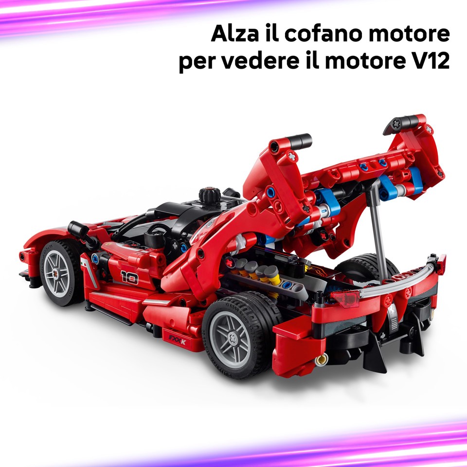 LEGO Technic 42212 Ferrari FXX K, Motore V12 con Pistoni Mobili
