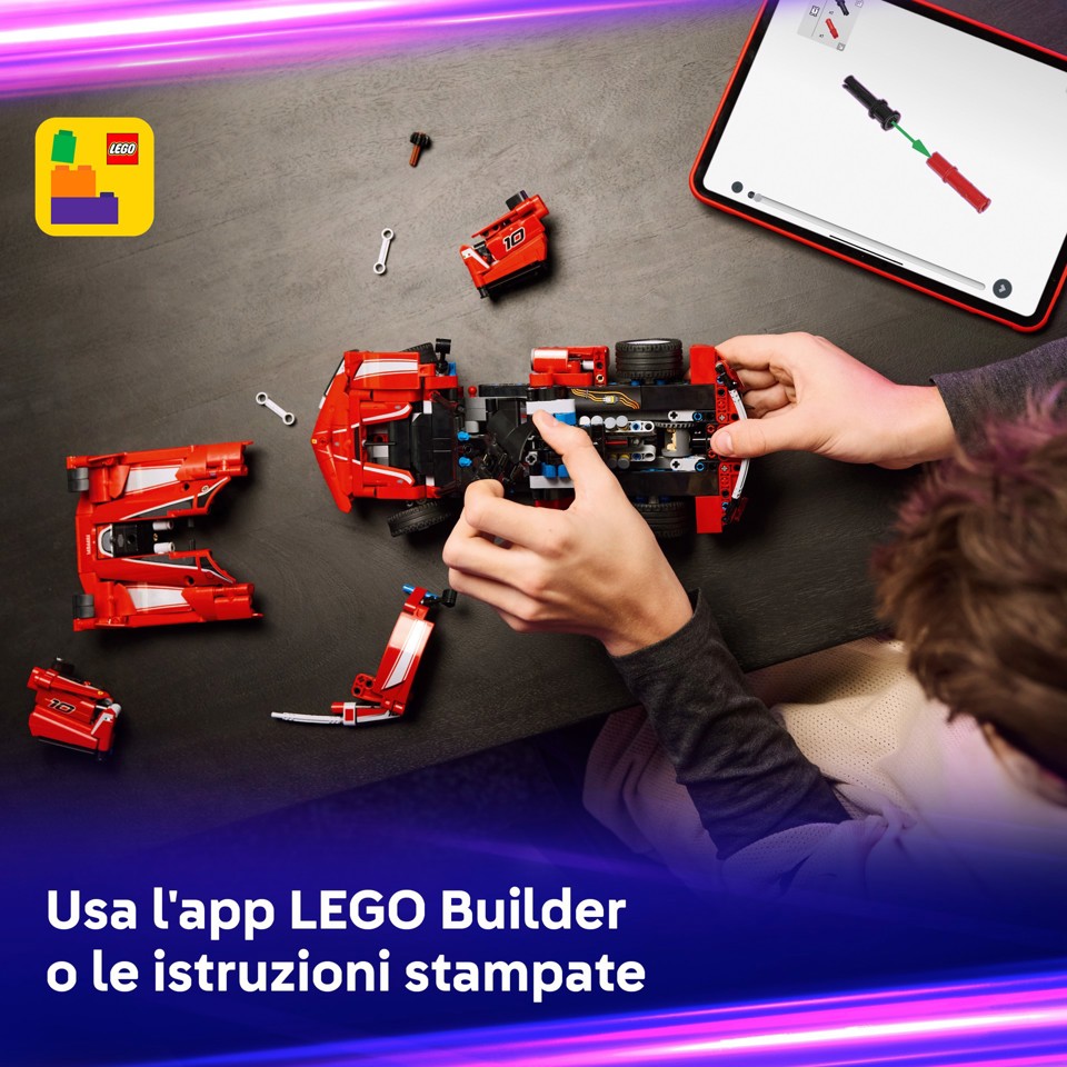 LEGO Technic 42212 Ferrari FXX K, Motore V12 con Pistoni Mobili