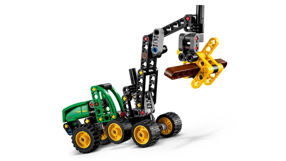 LEGO Technic 42218 Mietitrebbia Gommato John Deere 1470H, Veicolo Giocattolo da Cantiere, Braccio Rotante e Pinza, Regalo 7+