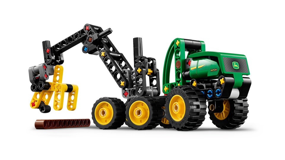LEGO Technic 42218 Mietitrebbia Gommato John Deere 1470H, Veicolo Giocattolo da Cantiere, Braccio Rotante e Pinza, Regalo 7+