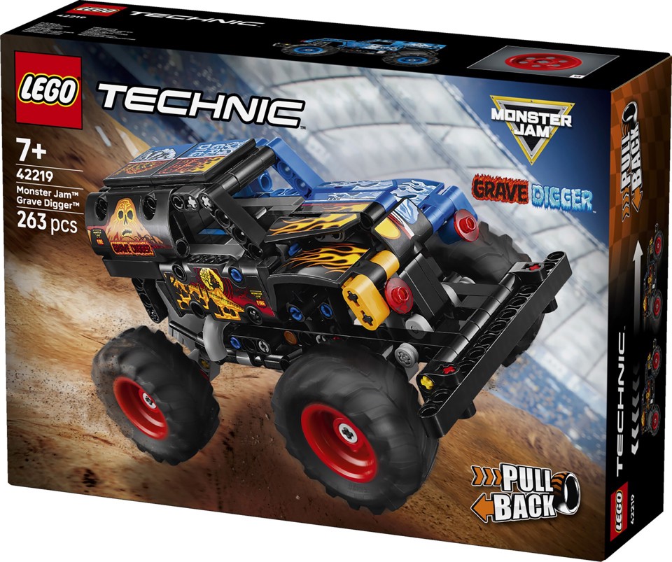 LEGO Technic 42219 Monster Jam Grave Digger Fuoco e Ghiaccio