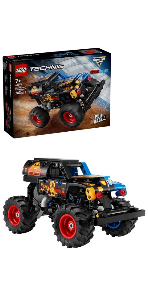 LEGO Technic 42219 Monster Jam Grave Digger Fuoco e Ghiaccio