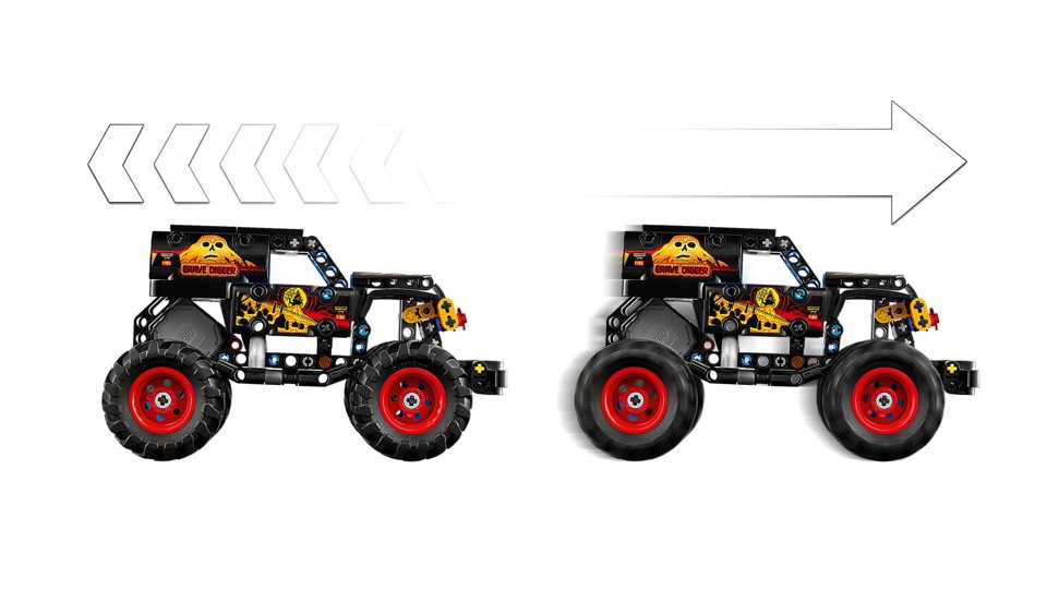 LEGO Technic 42219 Monster Jam Grave Digger Fuoco e Ghiaccio