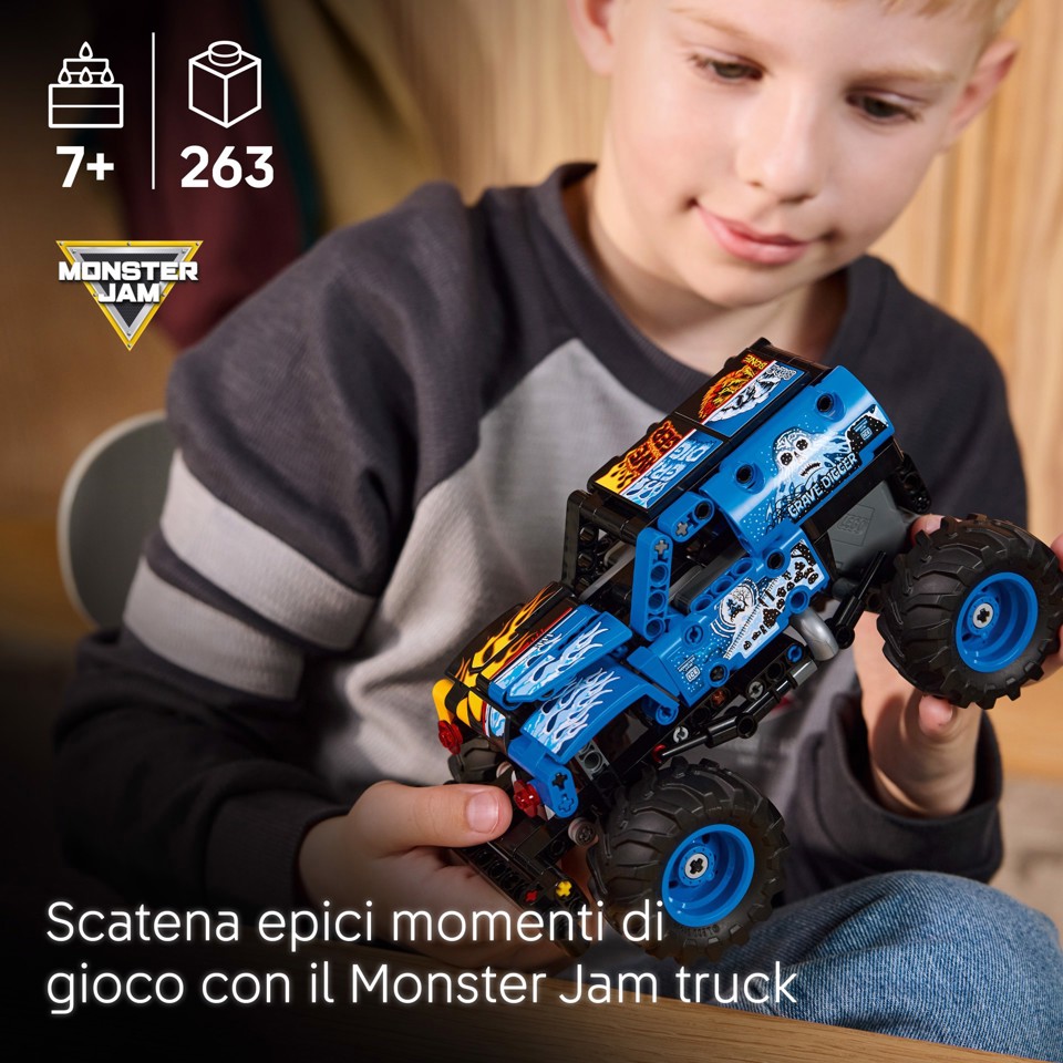 LEGO Technic 42219 Monster Jam Grave Digger Fuoco e Ghiaccio