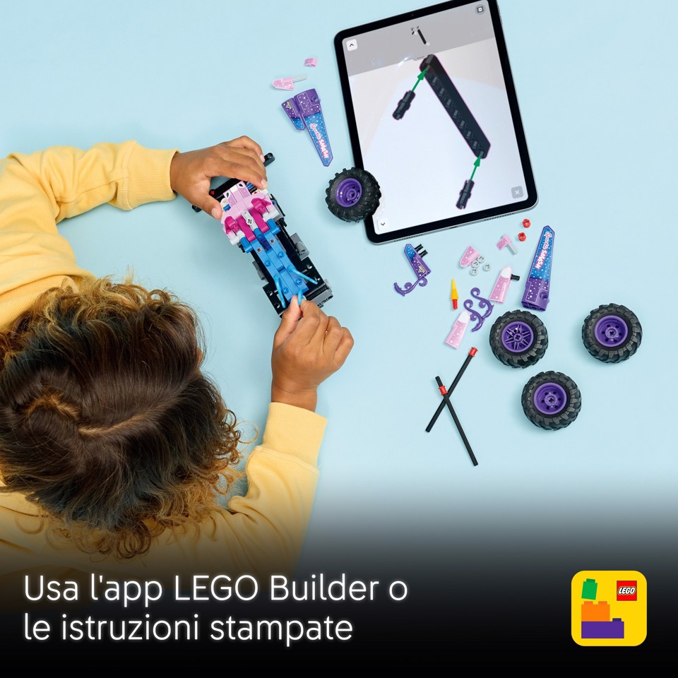 LEGO Technic 42220 Monster Jam Sparkle Smash a Retrocarica, Camion Giocattolo Pull-Back, Regalo per Bambini e Bambine da 7+