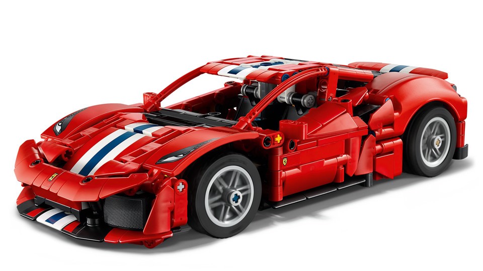 LEGO Technic 42235 Auto Ferrari 488 PISTA, Macchina Giocattolo con Motore V8, Sterzo e Differenziale, Regalo per Bambini 9+