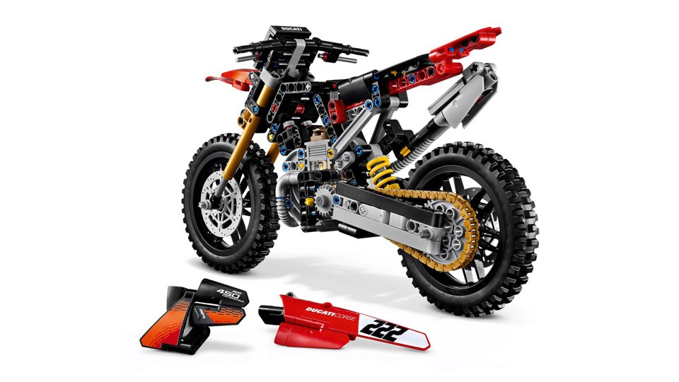 LEGO Technic 42238 Moto Ducati Desmo450 MX Factory, Kit di Modellismo con Moto Giocattolo da Collezione, Regalo Bambini 10+