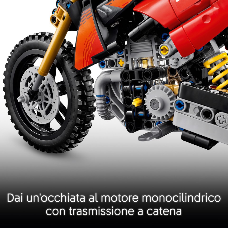 LEGO Technic 42238 Moto Ducati Desmo450 MX Factory, Kit di Modellismo con Moto Giocattolo da Collezione, Regalo Bambini 10+