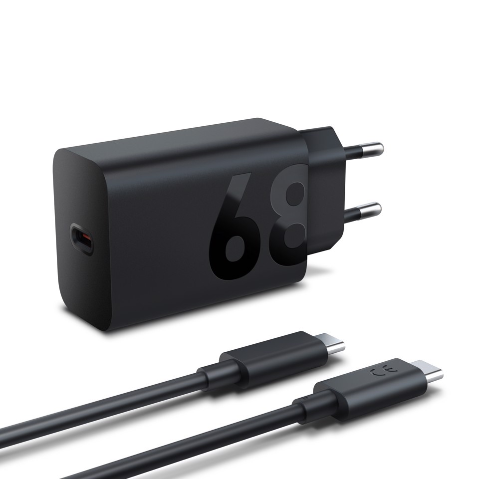 Lenovo 68W USB-C GaN Wall Charger, alimentatore da Parete USB-C 68W con Cavo 1,5m 6A, Caricabatterie a Ricarica Rapida e Sicura per Tablet, PC e Dispositivi Compatibili