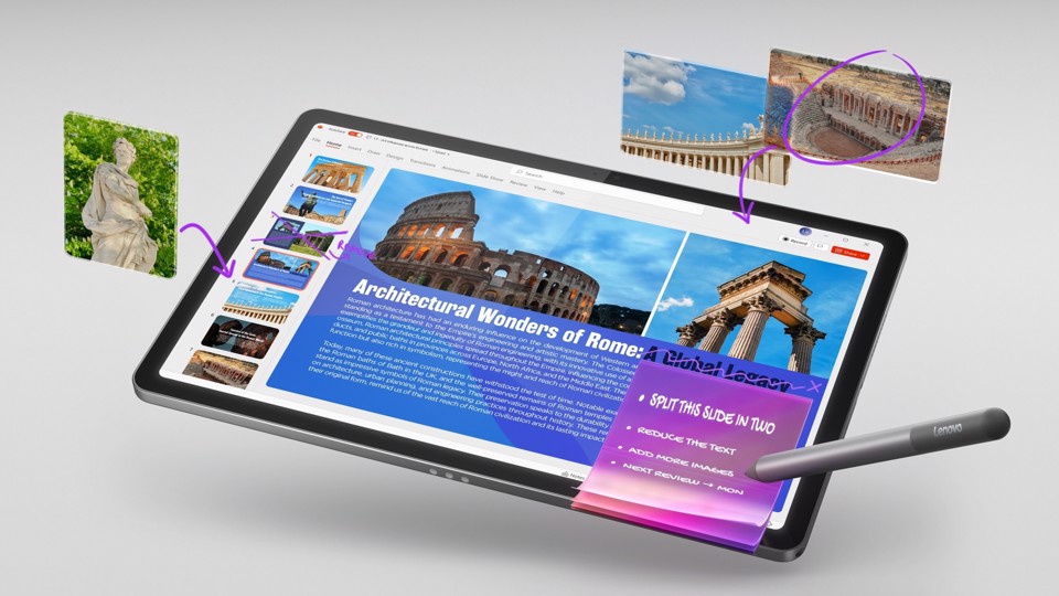 Lenovo Idea Tab - Display 11" 2.5K (2560x1600) IPS 500nits 90Hz - CPU MediaTek Dimensity 6300 - RAM 8GB - Memoria 128GB UFS - Grafica ARM Mali G57 MC2 - Connettività WiFi Slot MicroSD - Android 15 - Tab Pen Inclusi